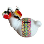 Vintage Hand Crafted Ceramic Llama Coin Bank Peru Souvenir Figurine White G+