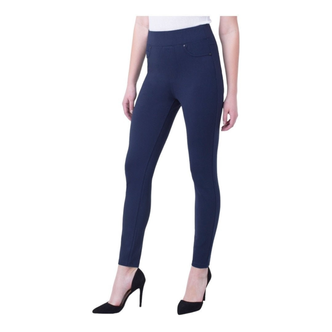 Liverpool Sienna Pull-On Leggings 4/27 Cadet Blue High-Rise Compression NWT