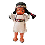 Native American Doll Vintage Indian Girl Doll Souvenir 6” Tall Blinking Eyes