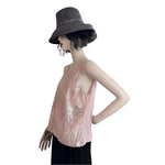 WHITE HOUSE BLACK MARKET Light Pink Sequin Tank Top Women Medium Sleeveless VG