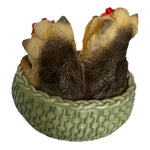 Dog Mate Cute Puppies Figurine Two Yorkie Puppies in a Basket Sculpture Statue