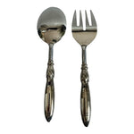 Stainless Steel Serving Spoon Fork Set 2 Piece Silver Utensils India Made