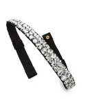 Boston Proper Black Crystal Embellished Elastic Waist Belt 1.5" Size 30-34 NWT