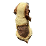 Dog Mate Cocker Spaniel Puppy Figurine 5.5" Resin Welcome Dog Statue Brown White