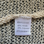 MAK Beige Knit Duster Cardigan 3/4 Sleeve Open Front Women M/L 34.5" Textured VG