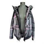 DC Gray Pink Snowboarding Ski Jacket Womens Winter Hooded Puffer 5K Waterproof L