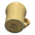 WCL Yellow Ceramic Coffee Mugs Set of 2 Retro Ribbed Stripe 4.5 Vintage 1970s VG