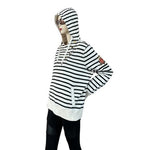 Ralph Lauren Jeans Women's Striped Hoodie XL Navy Blue Cotton LRL Sweatshirt VG