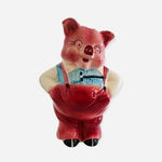 Vintage Pink Ceramic Piggy Bank Hand Painted Japan 7" Collectible Coin Bank Rare
