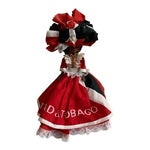 Trinidad & Tobago National Costume Doll 13" Vintage Caribbean Folk Art VG