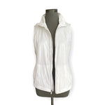 Gap Fit Women's White Zip Front Vest S Athletic Sleeveless Nylon Pockets VG