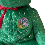 TY Beanie Baby 2003 Decade Green Gold Sparkle Teddy Bear 9" Hologram Pin NWT
