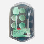 Art+Cook 15pc Cupcake Pan Silicone Liners Spatula Whisk Set Mint Green NIB