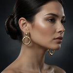 Vintage GIVENCHY Door Knocker Logo Clip On Earrings Gold Plated VG