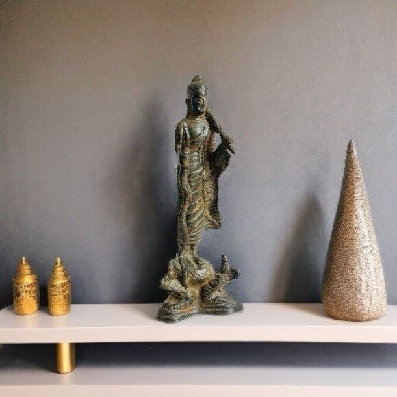 Antique Thai Copper Buddha Statue Rattanakosin Period 19th Century Bronze Amulet