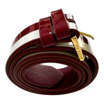 Ted Baker Women's Belt Size 1 White Burgundy Color Block Vegan Leather NWOT