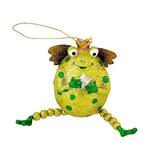 Handmade Queen Frog Christmas Ornament 5.5" Sparkly Holiday Tree Decoration Gift