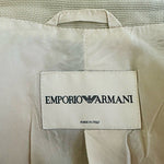 EMPORIO ARMANI Womens Blazer 40 Beige Single Button Mesh Texturd Jacket Designer