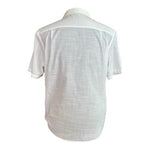 Alfani Mens White Button Front Shirt M Short Sleeve Cotton Blend Regular Fit EXC