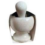 Bombay Natural White Marble Mortar Pestle Set 4" Spice Herb Grinder Kitchen Tool