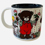 Vintage 1980 Potpourri Press Teddy Bear Christmas Mug 3.5" Japan Ceramic NOS
