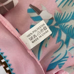 Womens Swimsuit Cover Up Blue Pink Floral Hawaiian Fringe Open Front Tunic OS VG