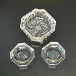 Art Deco Crystal Ashtrays Pair 3" Lead Accents Vintage 1930s Style Set of 2