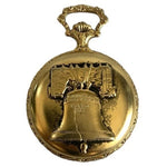 Vintage Spirit of ’76 Liberty Bell Gold Pocket Watch 17 Jewels Swiss Collectible
