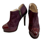 PRIMADONNA Burgundy Faux Suede Leather High Heel Ankle Booties Women’s Size 36