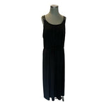 NY Collection Women's Black Jeweled Shoulder Maxi Dress XL Sleeveless Evening