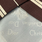 Vintage Christian Dior Signature Brown Gold Stripe 65% Silk Mens Neck Tie 57" VG