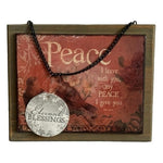 Demdaco Peace John 14:27 Wood Plaque 7.5"x6" Rustic Wall Sign Chain NWT