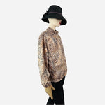 ALLYSON W WHITMORE GOLF Women's Cheetah Print Jacket Size L Windbreaker VG