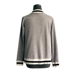 Tommy Hilfiger Women's Gray Navy Zip Front Cardigan XS Long Sleeve Blazer VG