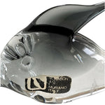 V. Nason Murano Glass Fish Figurine Paperweight 5.75" Smoky Grey Italy Label