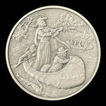 Franklin Mint History of Colonial America Pewter Medal Canoeing Mississippi Rive