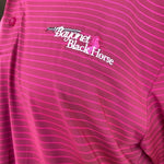 Under Armour Heatgear Pink Striped Polo L Ryder Cup 2018 Monterey Memorabilia VG