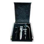 Uxcell Wine Opener Gift Set Black Silver Corkscrew Foil Cutter Bar Accessories
