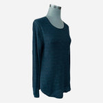 OLD NAVY Essential Rib T Shirt Womens L Dark Grey Long Sleeve Crew Neck Cotton