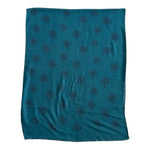 Tree of Life Print Scarf Women’s Shawl Teal Navy Blue Soft Viscose Wrap