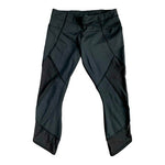 ATHLETA Women's Black Sheer Mesh Panel Capris Sz SP Compression Yoga Leggings