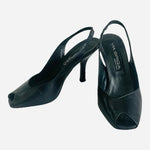 VIA SPIGA Black Leather High Heel Slingback Pumps Women’s Size 5