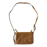 Joy Susan Brown Woven Leatherette Crossbody Bag Purse Wristlet Shoulder Bag