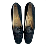 Salvatore Ferragamo Black Suede Leather Pumps Loafers Women’s Heels Size 7 AAA