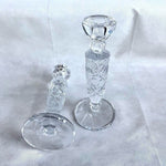 Noble Excellence 24% Lead Crystal Candlesticks 10" Pair Czech Republic Vintage