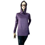 RBX Womens Hoodie Purple Athletic Shawl Neck Sweatshirt Long Sleeve Pockets EXC