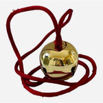 Vintage Gold Metal Jingle Bell Ball Ornament Christmas Pendant Taiwan 1.25" VG