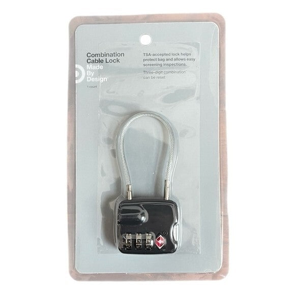 2-Pack TSA-Approved Cable Lock Black 3-Digit Combination Luggage Security NIB