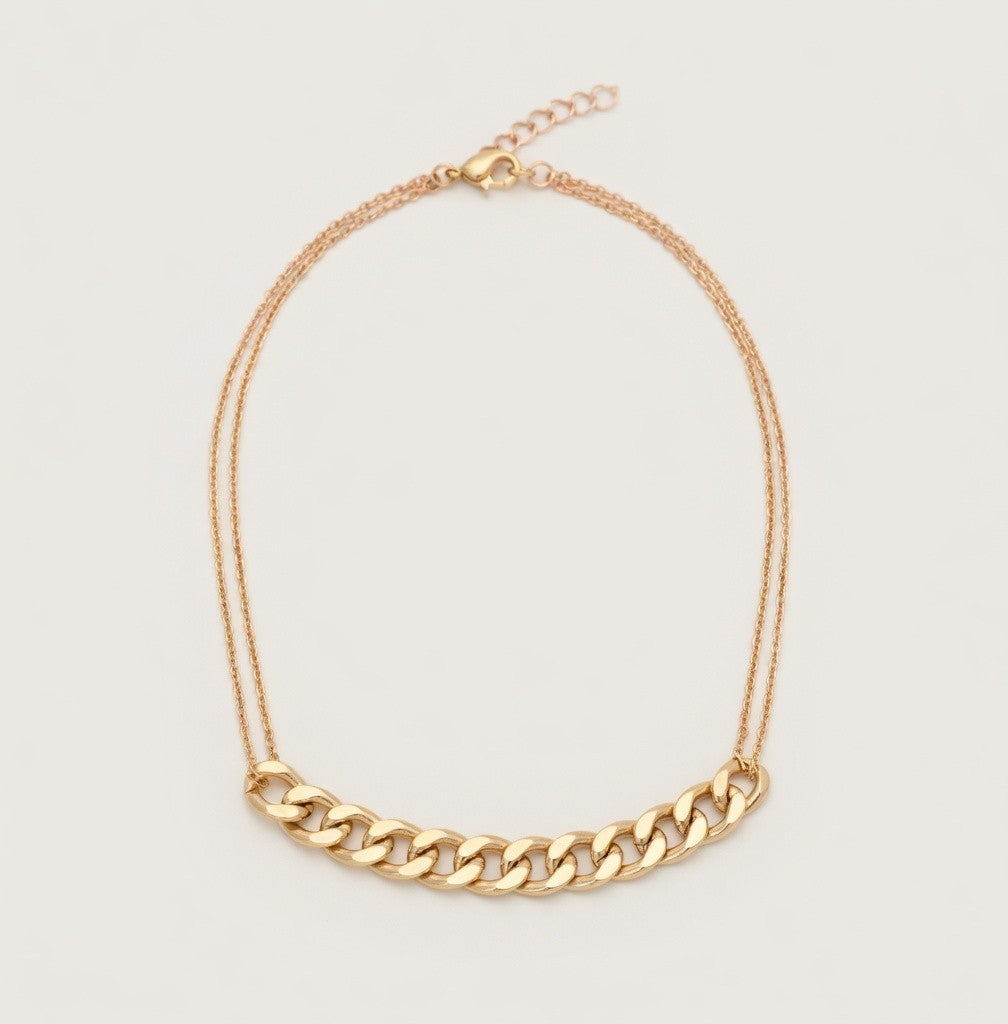 NIB 18K Gold-Filled Cuban Link Chain Necklace Large Statement Jewelry