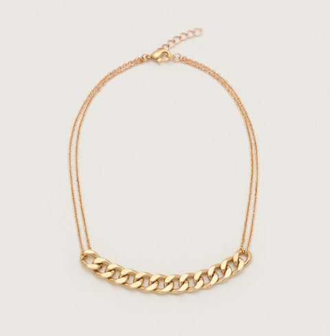 NIB 18K Gold-Filled Cuban Link Chain Necklace Large Statement Jewelry